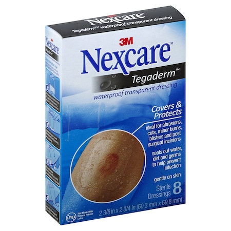 Nexcare 3M TEGADERM WATERPROOF TRANSPARENT DRESSING 8CT 2 3/8X2 3/4 316806